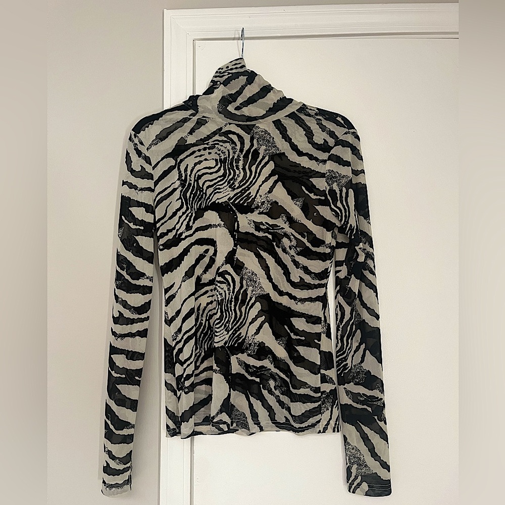Zebra print turtleneck top!